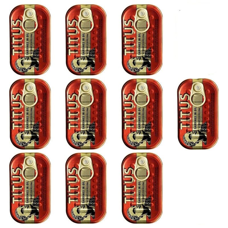 Titus Sardines 4.4 Ounce (125g) 10 Packs - Image 1